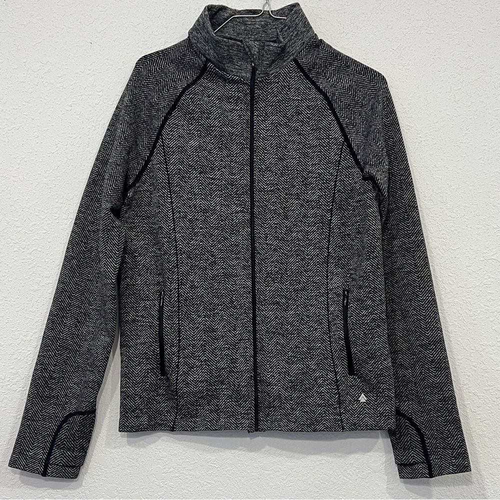 Cali Sport Womens Grey and Black Zip Up Athletic Jacket Size Medium